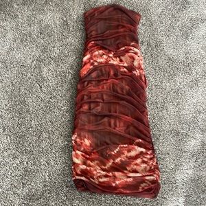 Skin tight strapless multi color dress